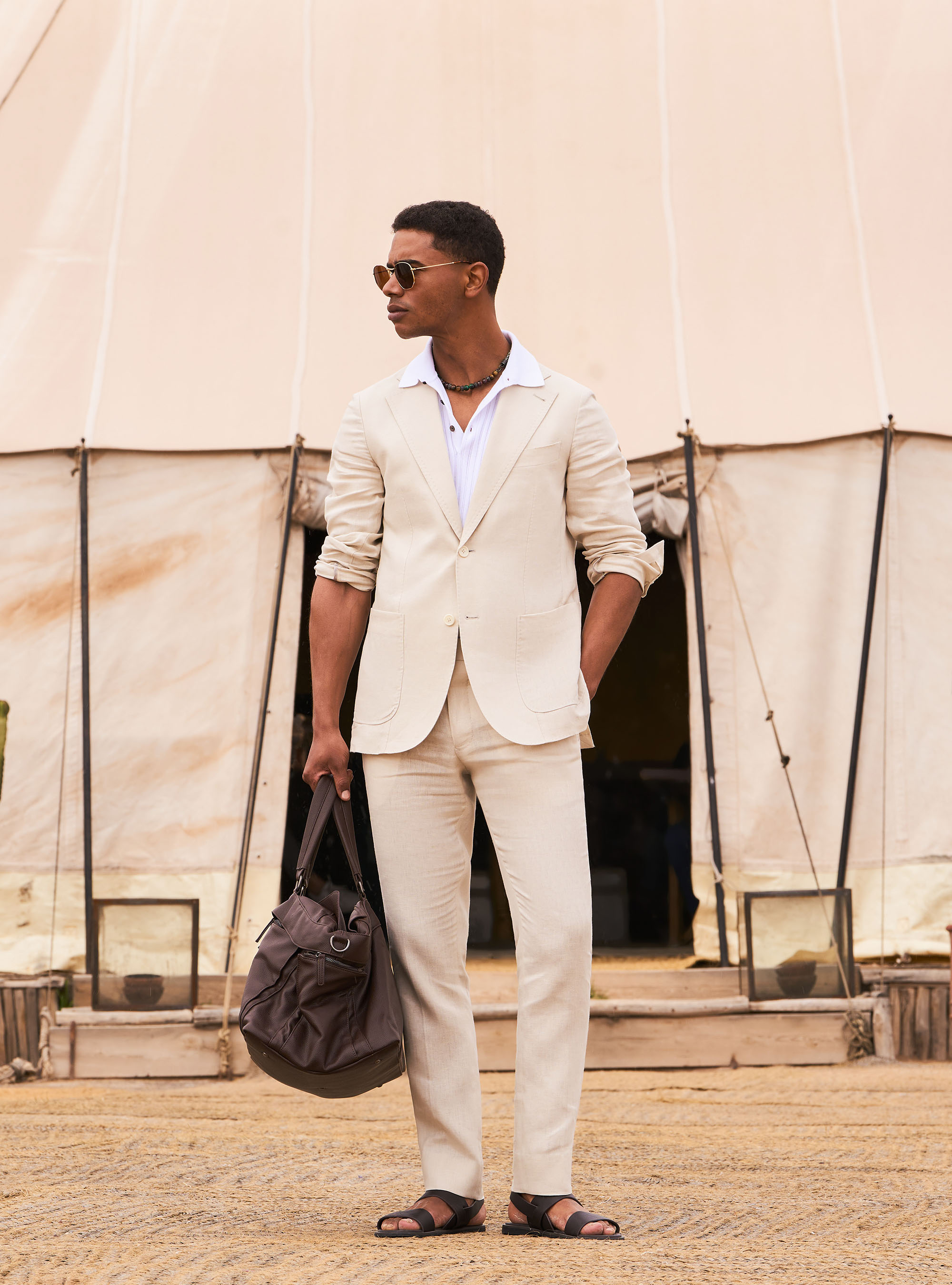 Lookbook 1 - Ecru linen suit, 